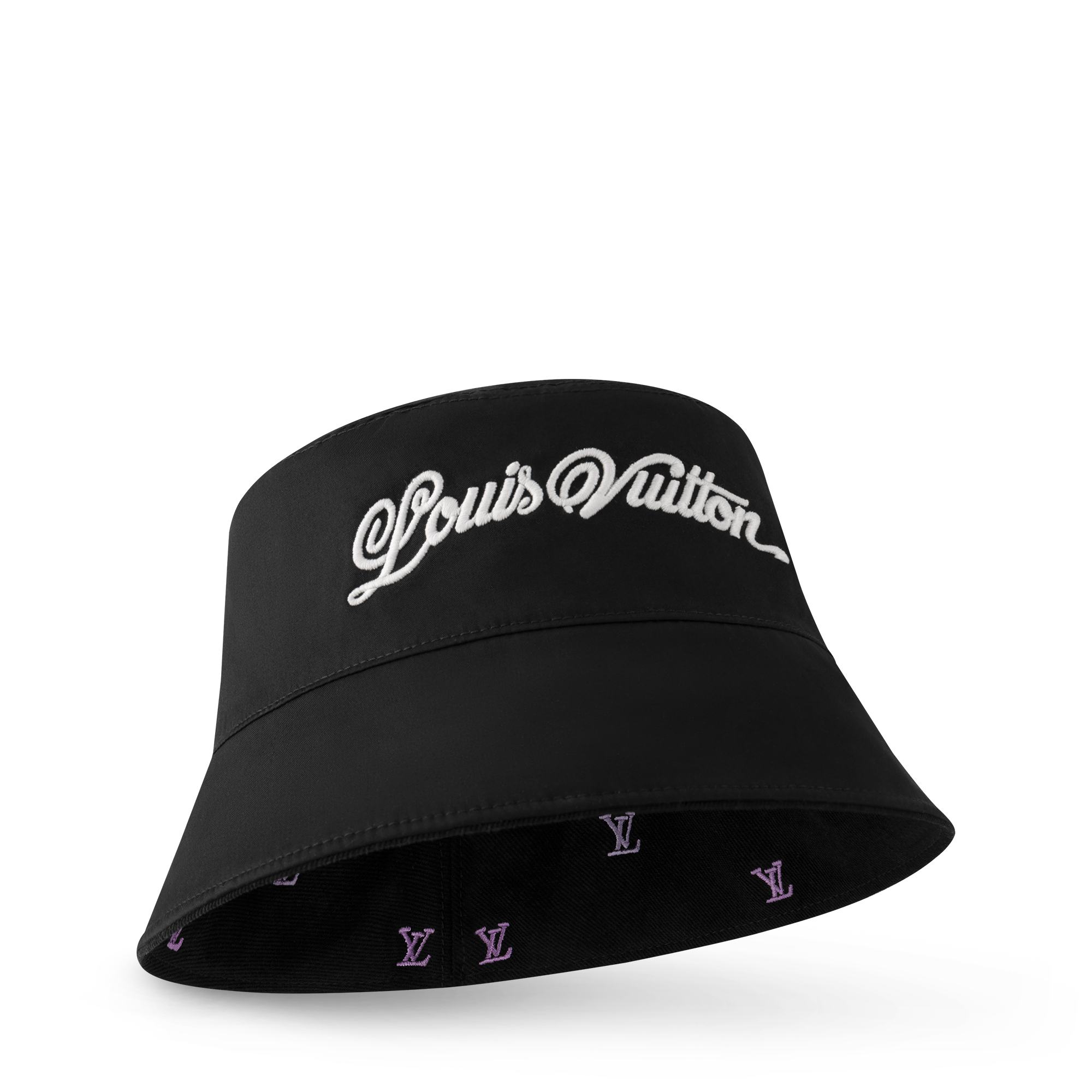 LV Blason Shading Denim Reversible Bucket Hat - Luxury S00 Black